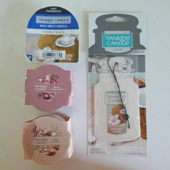 NEW Yankee Candle 2 mini candles, 1 wax melt single, 1 car jar - Picture 1 of 4